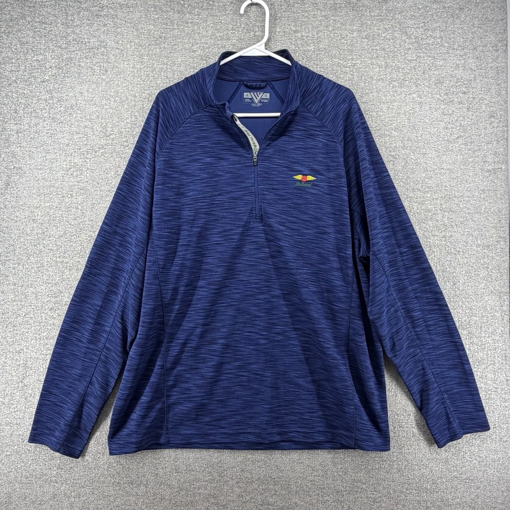 Levelwear Baltusrol Golf 1/2 Zip Pullover Men Size XL Blue Long Sleeve